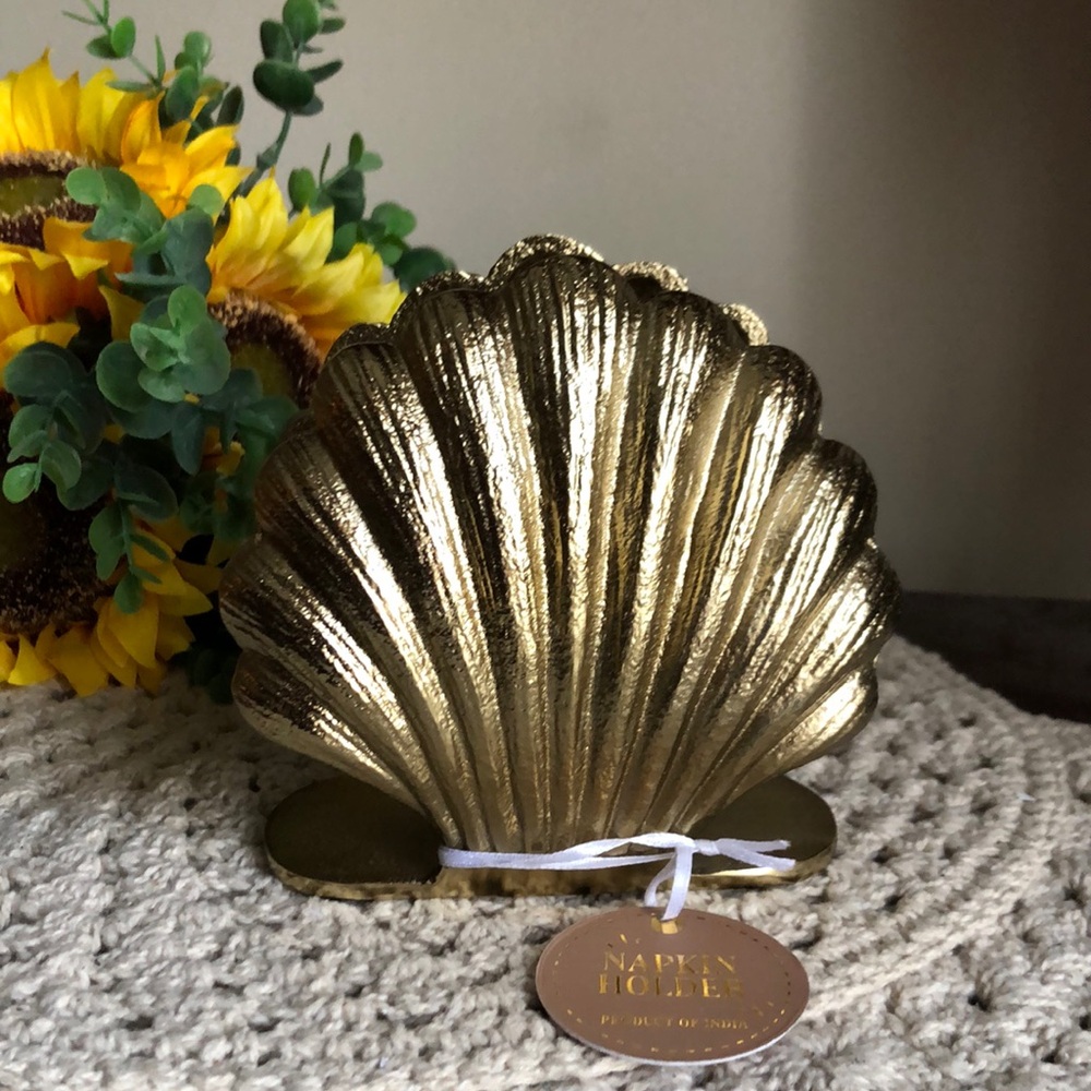 Gold Shell Napkin Holder